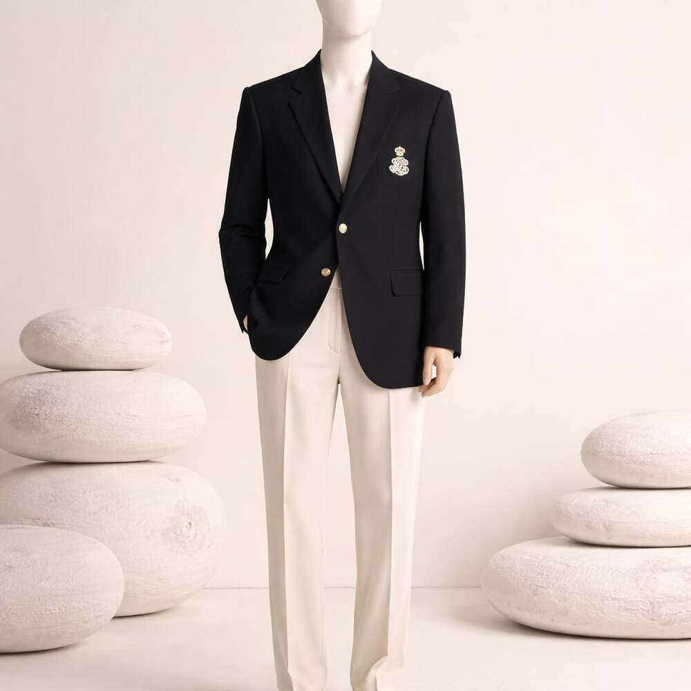 Lauren Ralph Lauren Petite Black Blazer with Crest Patch Size 10P
